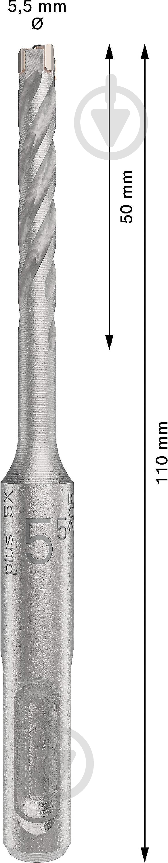 Бур Bosch 5X SDS-plus 5,5x50 мм 110 мм 1 шт. 2608833774 - фото 4 Бур Bosch 5X SDS-plus 5,5x50 мм 110 мм 1 шт. 2608833774 - фото 4