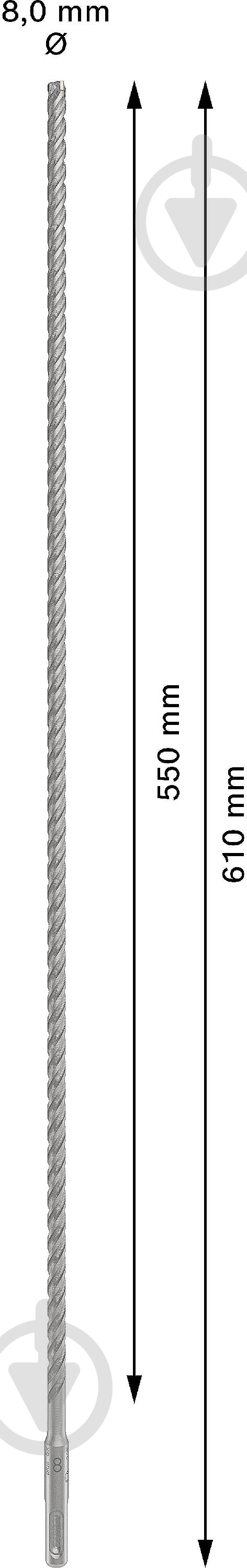 Бур Bosch 5X SDS-plus 8x550 мм 610 мм 1 шт. 2608836616 - фото 3