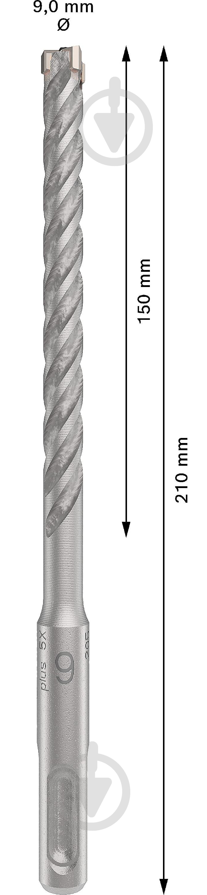 Бур Bosch 5X SDS-plus 9x150 мм 210 мм 1 шт. 2608833796 - фото 4
