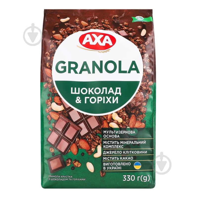 Гранола AXA хрустящая с шоколадом и орехами 330 г - фото 1
