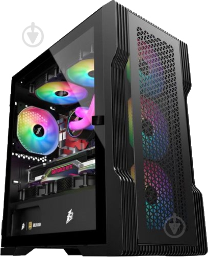 Корпус 1stPlayer T3-4F1-BK Black без БП - фото 1 Корпус 1stPlayer T3-4F1-BK Black без БП - фото 1