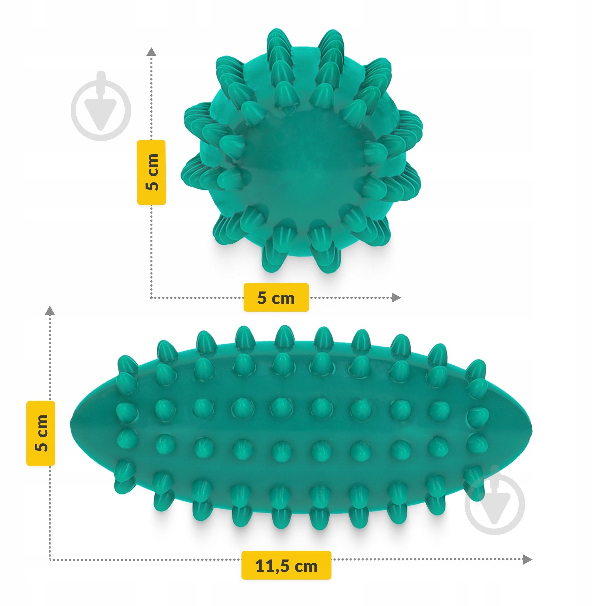 Массажный мяч 4fizjo огурец Spike Bean 11.5 x 5 см 4FJ0650 Green - фото 8