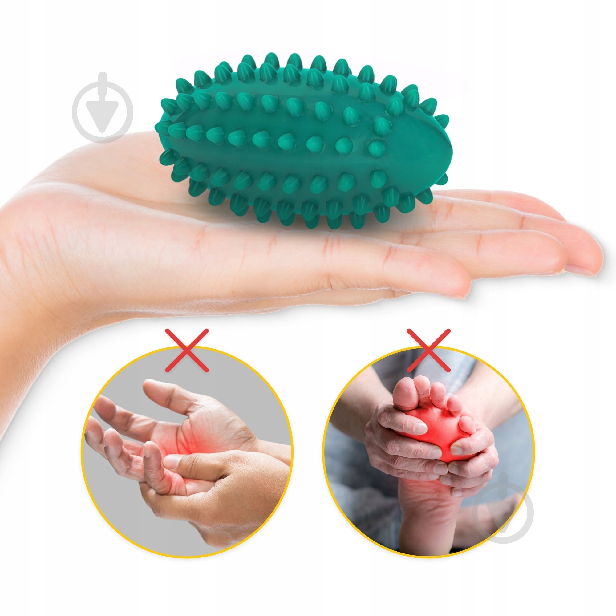 Массажный мяч 4fizjo огурец Spike Bean 11.5 x 5 см 4FJ0650 Green - фото 9
