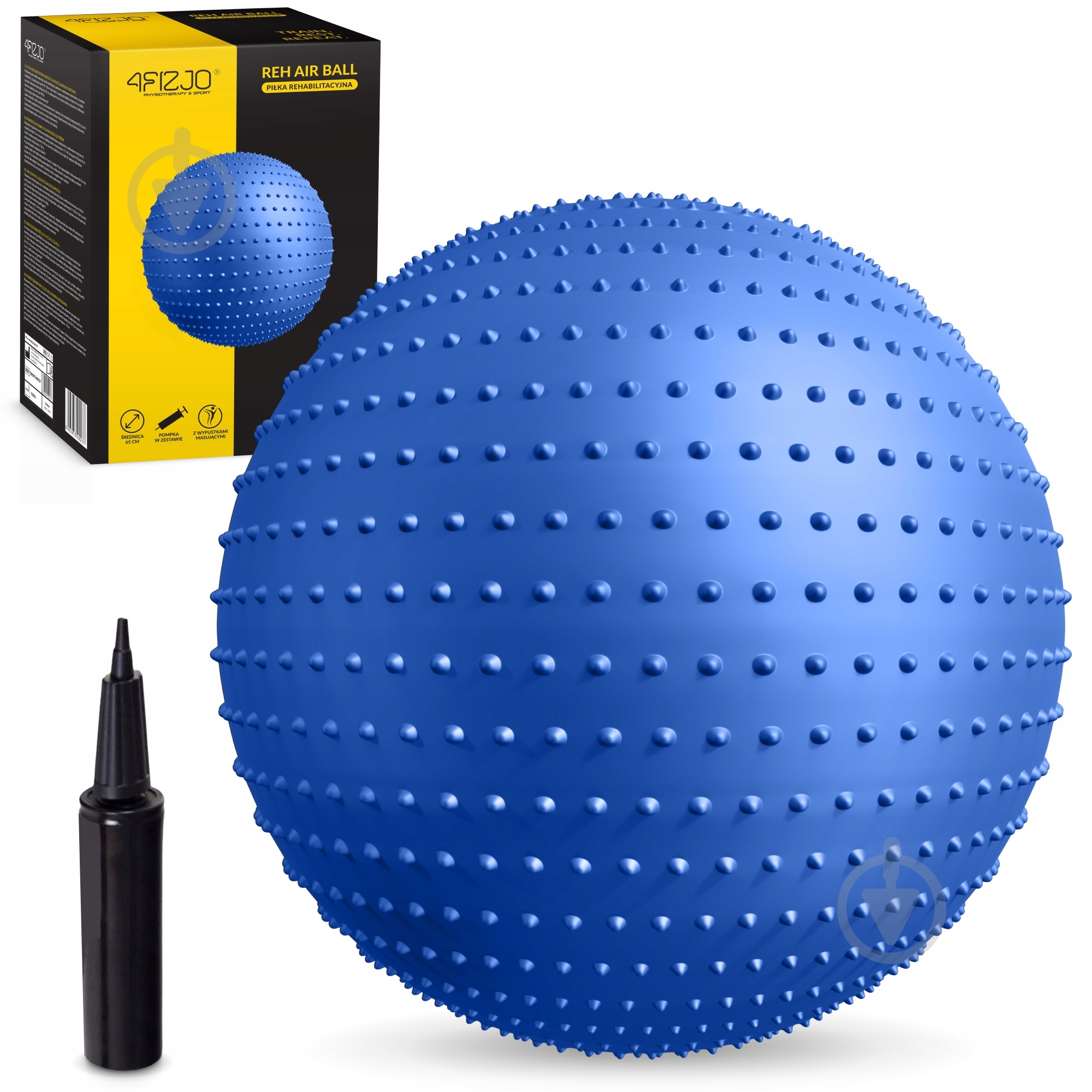 М'яч для фітнесу 4fizjo (фітбол) масажний Anti-Burst Blue (P-5905973400213) d65 см 4FJ0616 - фото 1