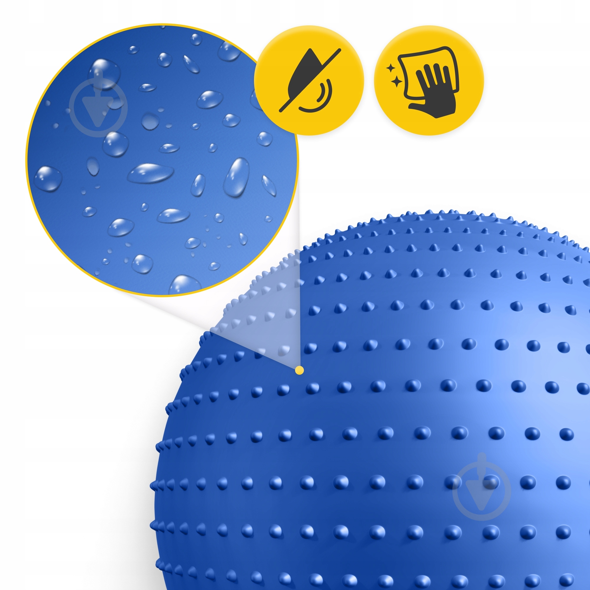 М'яч для фітнесу 4fizjo (фітбол) масажний Anti-Burst Blue (P-5905973400213) d65 см 4FJ0616 - фото 2