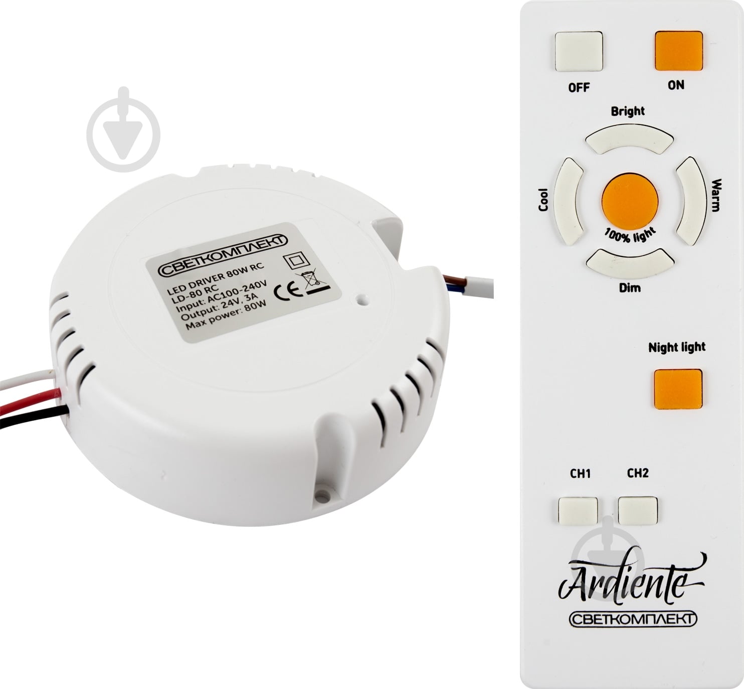 ᐉ Комплект Светкомплект LED-драйвер с пультом ДУ 80 RC белый