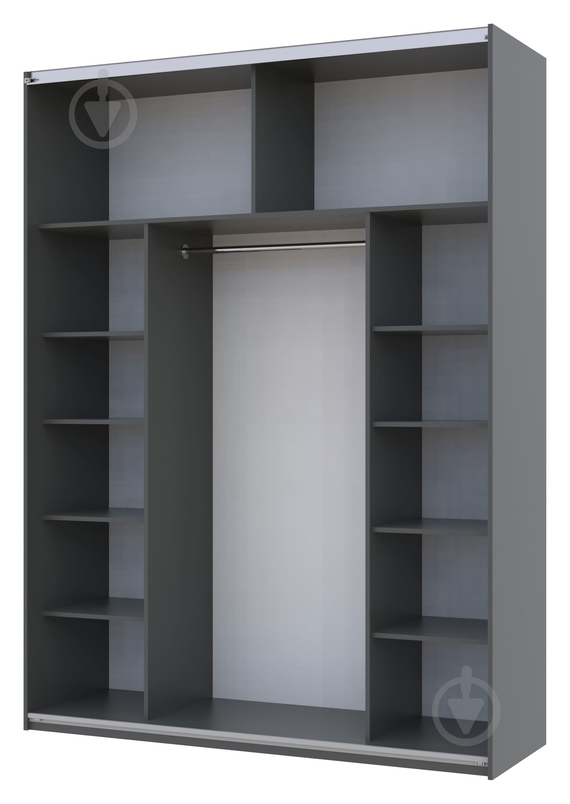 Шкаф-купе Doros G-Caiser Графит 2 Зеркала 2400х1800х600 мм графит - фото 4 Шкаф-купе Doros G-Caiser Графит 2 Зеркала 2400х1800х600 мм графит - фото 4