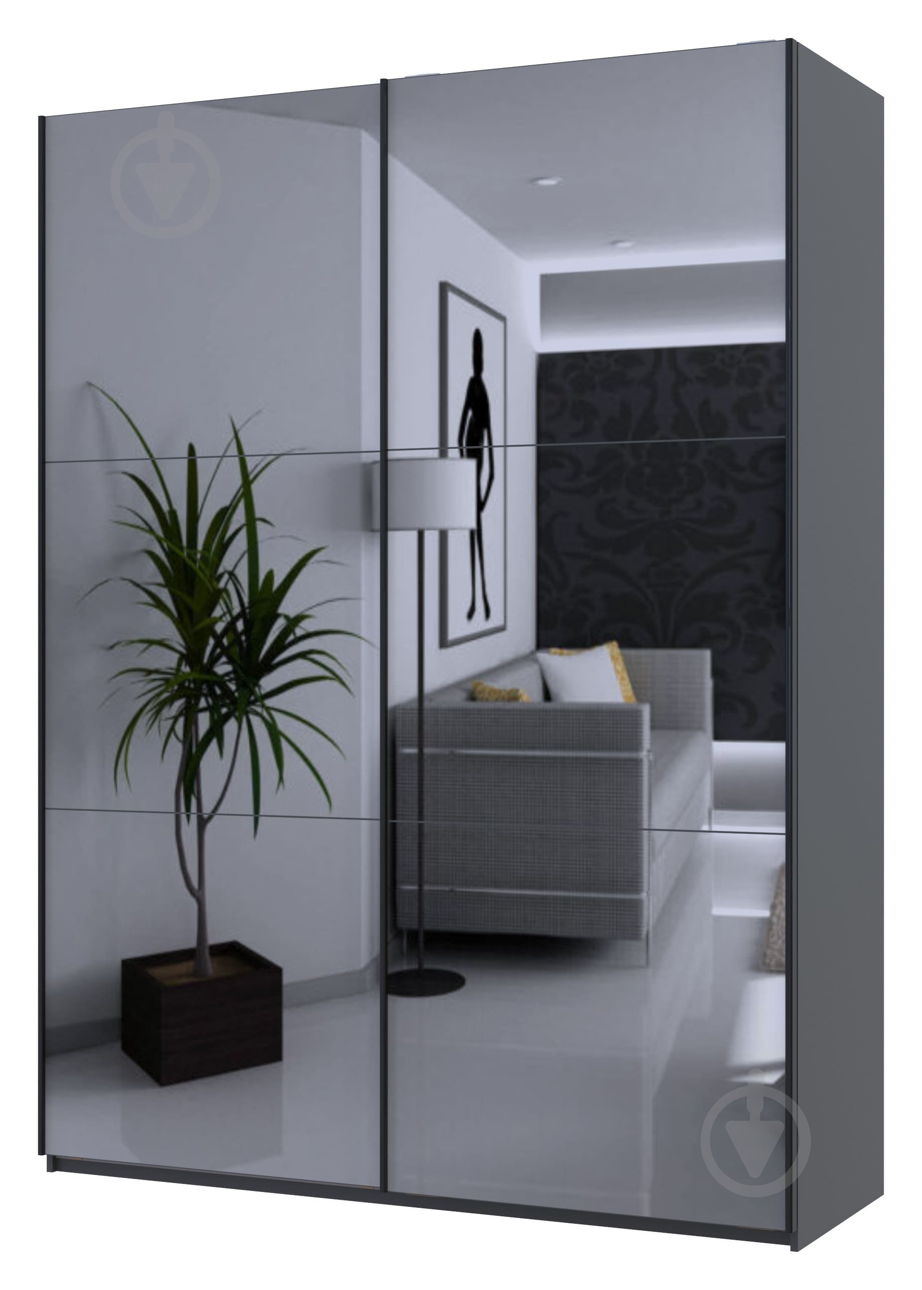Шкаф-купе Doros G-Caiser Графит 2 Зеркала 2400х1800х600 мм графит - фото 1 Шкаф-купе Doros G-Caiser Графит 2 Зеркала 2400х1800х600 мм графит - фото 1