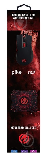 Комплект мышь + коврик Piko FX72 black (1283126489495) - фото 4