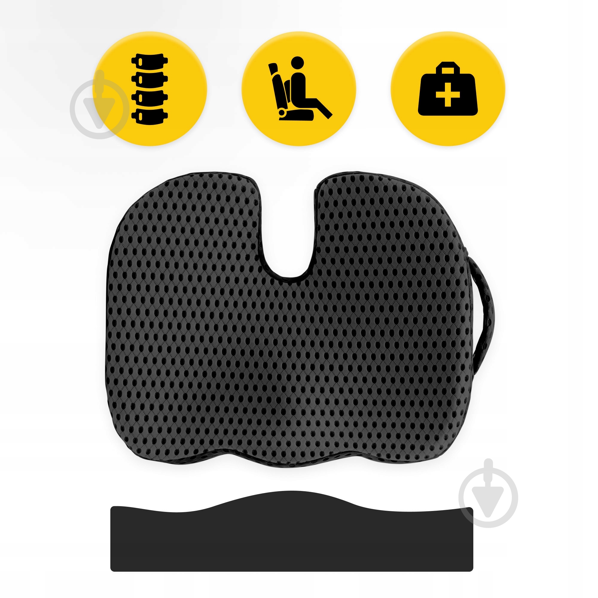 Подушка ортопедична для сидіння 35x45x7 см Black (P-5907739318794) 4fizjo 35x45 см чорний - фото 5 Подушка ортопедична для сидіння 35x45x7 см Black (P-5907739318794) 4fizjo 35x45 см чорний - фото 5