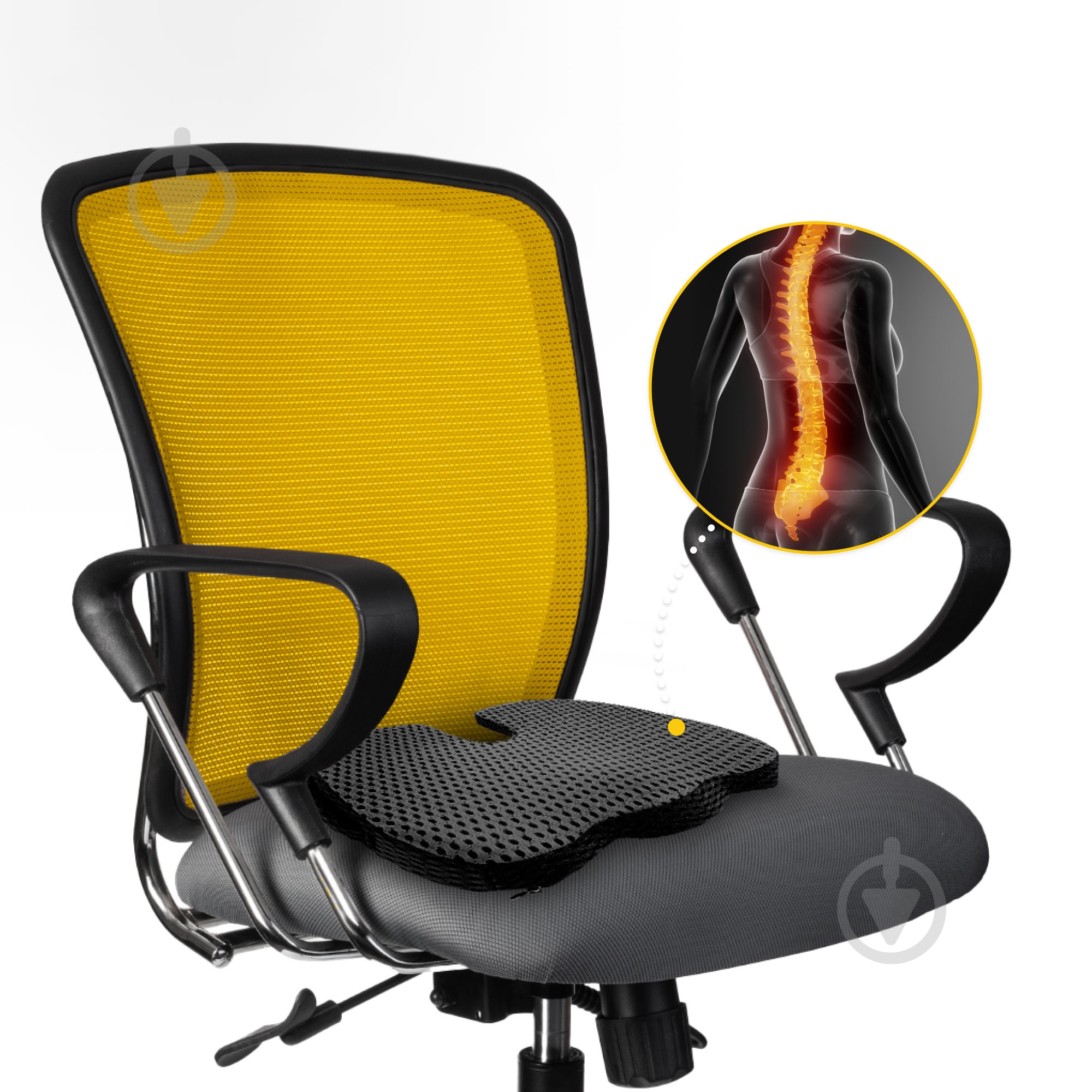 Подушка ортопедична для сидіння 35x45x7 см Black (P-5907739318794) 4fizjo 35x45 см чорний - фото 8 Подушка ортопедична для сидіння 35x45x7 см Black (P-5907739318794) 4fizjo 35x45 см чорний - фото 8