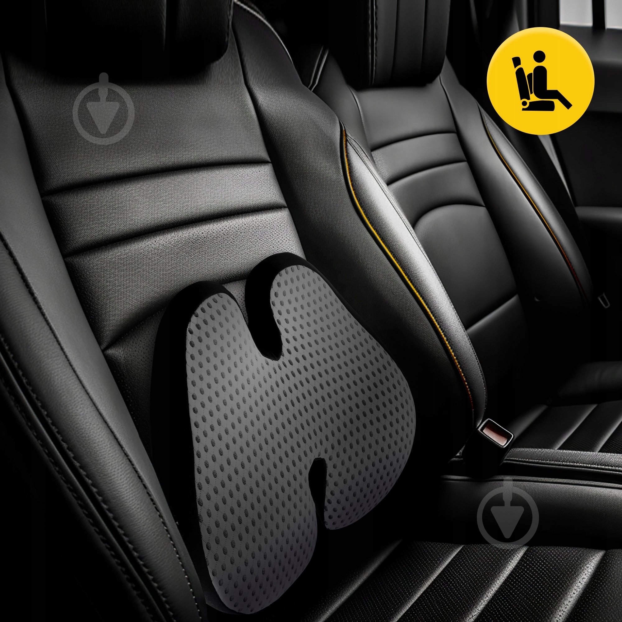 Подушка ортопедическая для спины 41x40 см Black (P-5907739318763) 4fizjo 41x40 см черный - фото 5