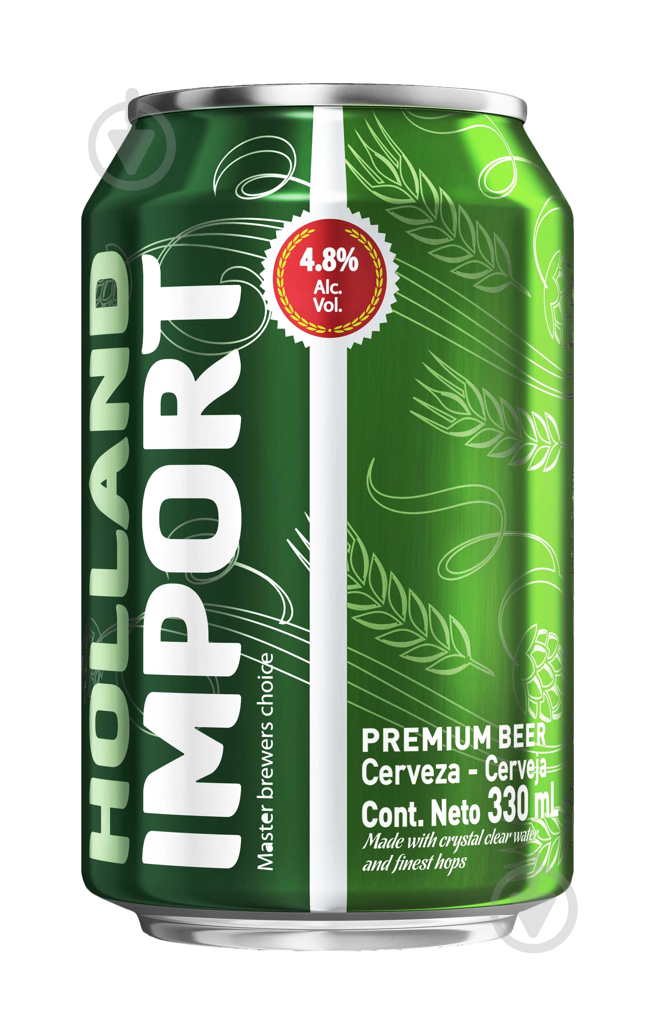 Пиво Holland Import светлое фильтрованное ж/б 4,8% 0,33 л - фото 1 Пиво Holland Import светлое фильтрованное ж/б 4,8% 0,33 л - фото 1