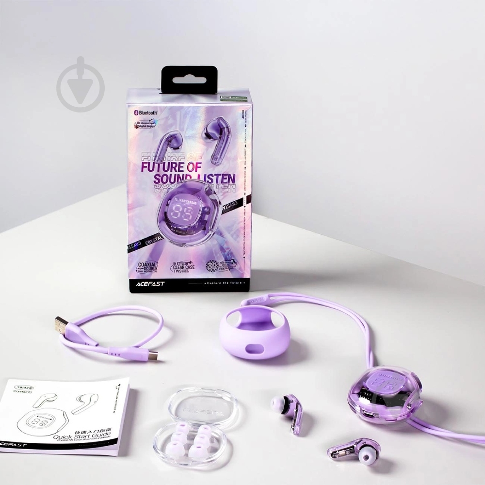 Bluetooth-гарнитура Acefast T8 purple (6974316282266) - фото 3