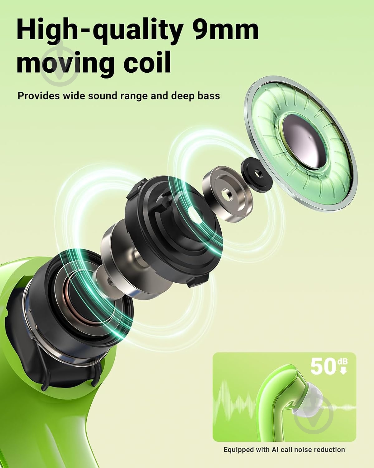 Bluetooth-гарнитура Acefast T9 green (6974316282556) - фото 4