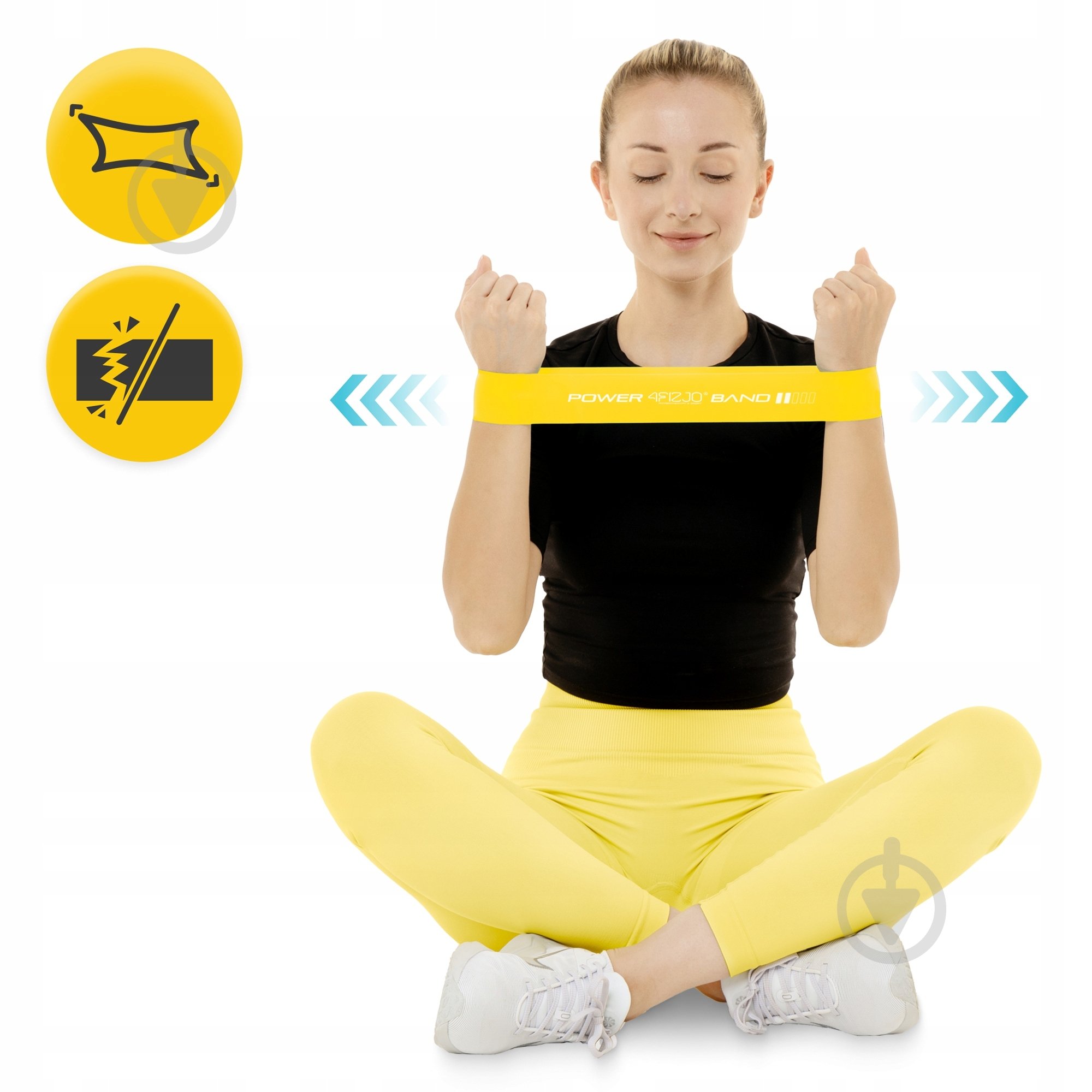 Резинка для фітнесу 4fizjo Mini Power Band 0,8 мм 5-10 кг (P-5907222931608) 4FJ0011 жовтий - фото 3