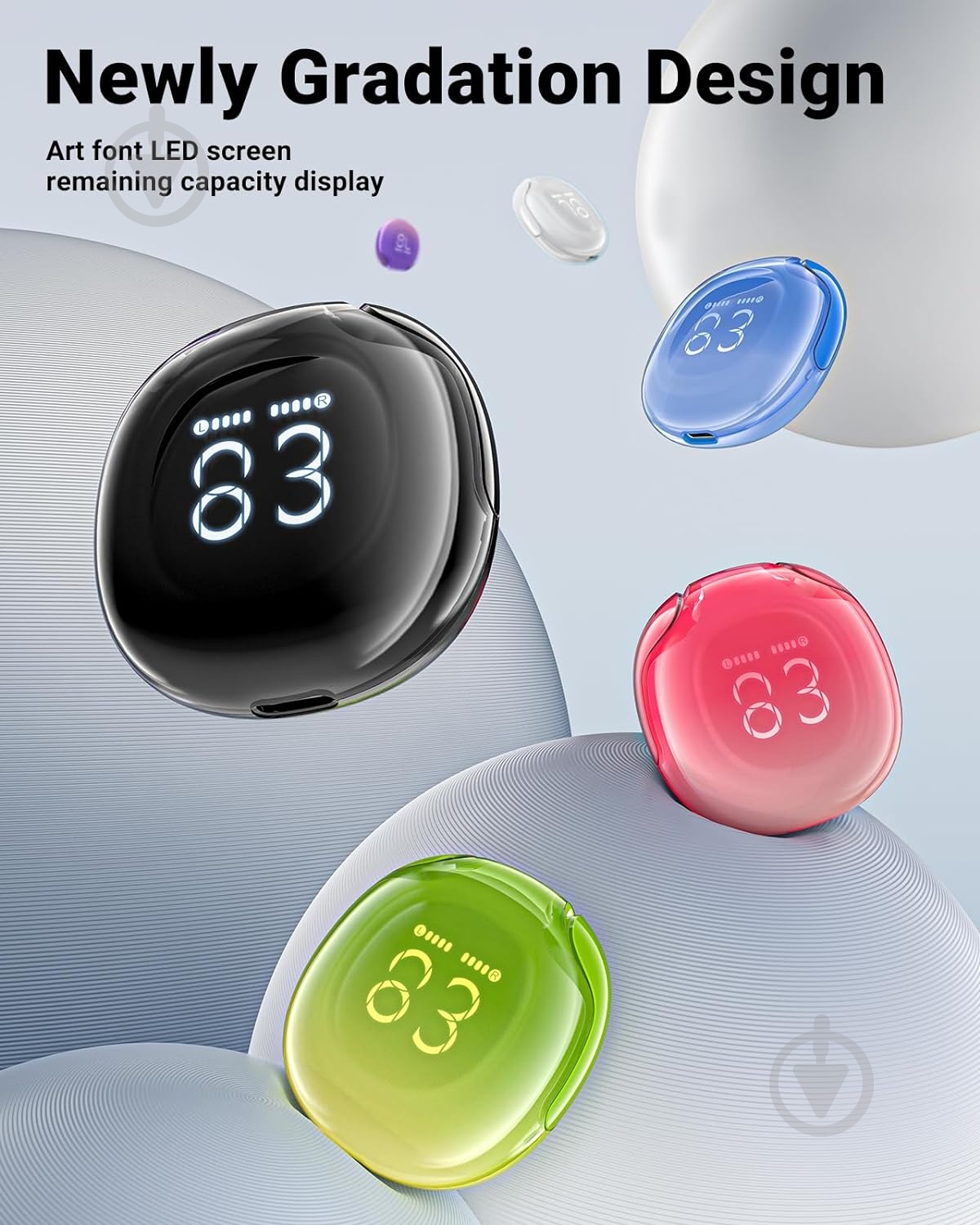 Bluetooth-гарнітура Acefast T9 black (6974316282570) - фото 6
