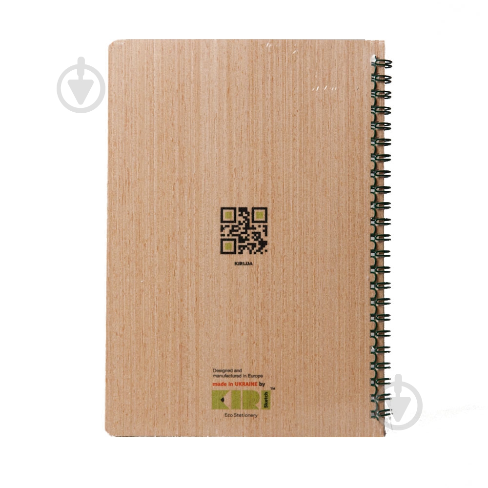 Блокнот эко из модифицированной древесины Листья А5 в точку на пружине KIRI Sketch - фото 2