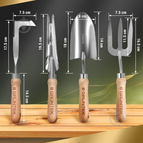 Набір садового інструменту Gruntek Black Forest Edition з 4-х предметів - фото 7