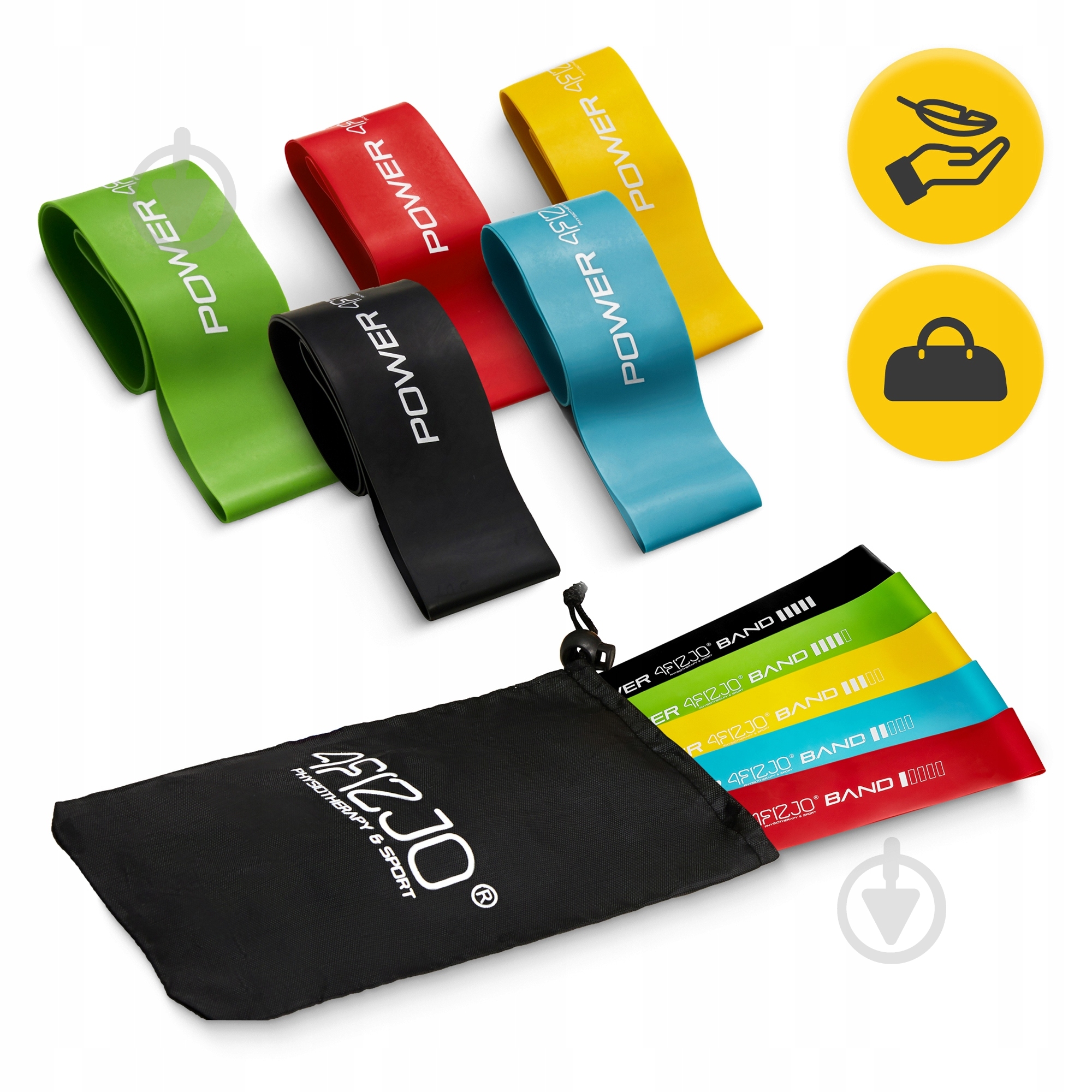 Резинка для фитнеса 4fizjo Mini Power Band 5 шт. 1-20 кг Mix (P-5907222931110) 4FJ1110 разноцветный - фото 8