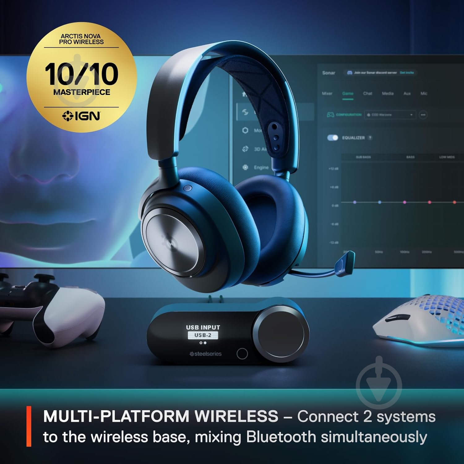 Гарнитура игровая SteelSeries Arctis Nova Pro Wireless black (61522) - фото 6