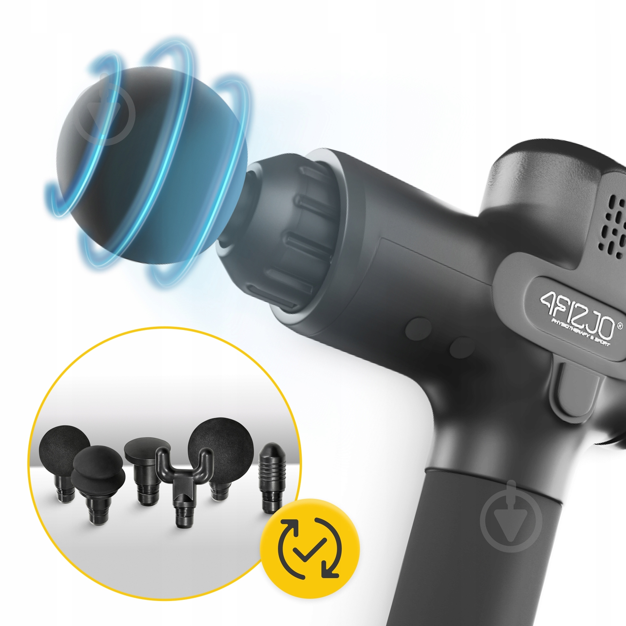 Перкуссионный ручной массажер 4fizjo Massage Gun PRO+ 250 Вт (P-5907739311139) - фото 8