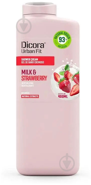 Гель для душа DICORA Urban Fit Клубника и молоко 400 мл - фото 1