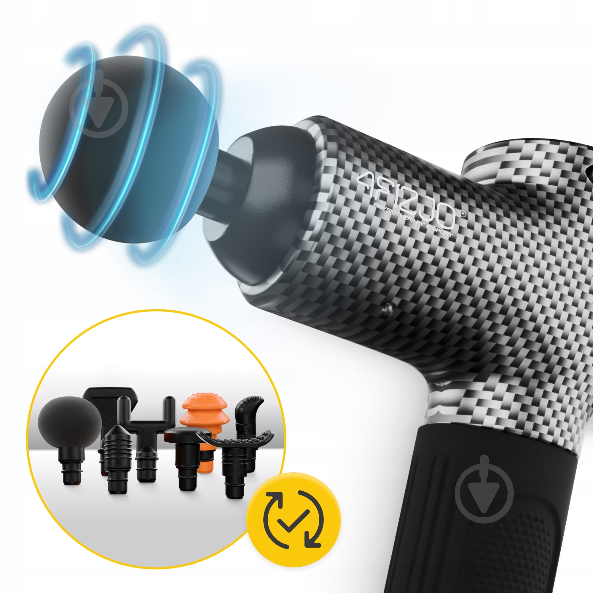 Перкуссионный ручной массажер 4fizjo Massage Gun Evo 30 Вт (P-5907739319920) - фото 3