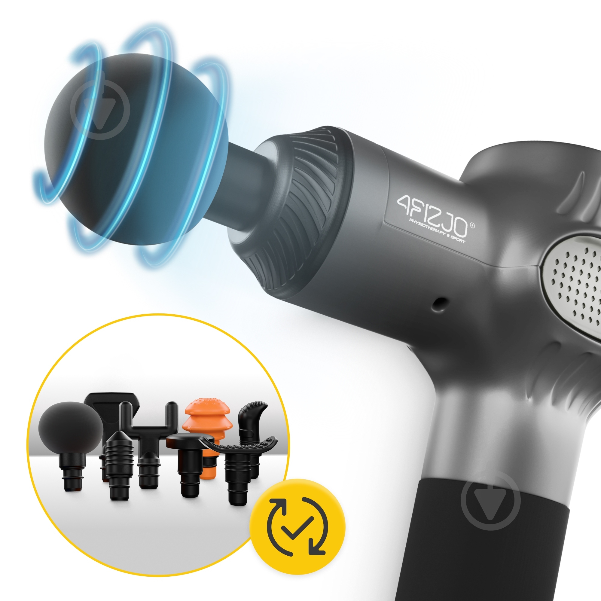 Перкусійний ручний масажер 4fizjo Massage Gun Active 30 Вт (P-5907739319937) - фото 8