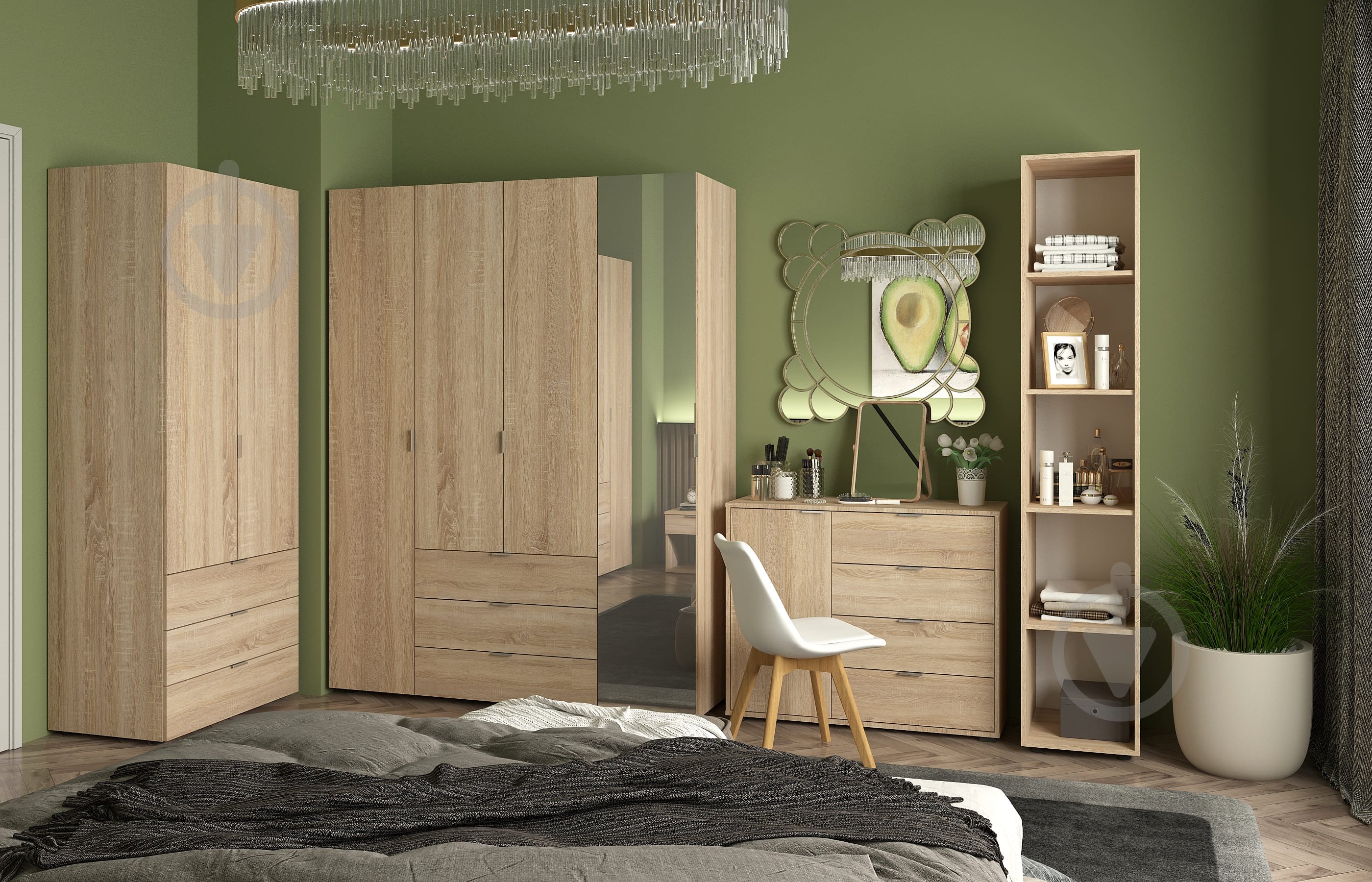 Шкаф для одежды Doros Гелар 3+3 ДСП 2034х2325х495 мм дуб сонома / - фото 5 Шкаф для одежды Doros Гелар 3+3 ДСП 2034х2325х495 мм дуб сонома / - фото 5