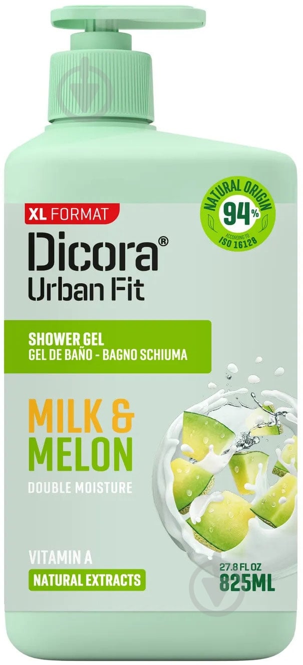 Гель для душа DICORA Urban Fit Молоко и диня 825 мл - фото 1