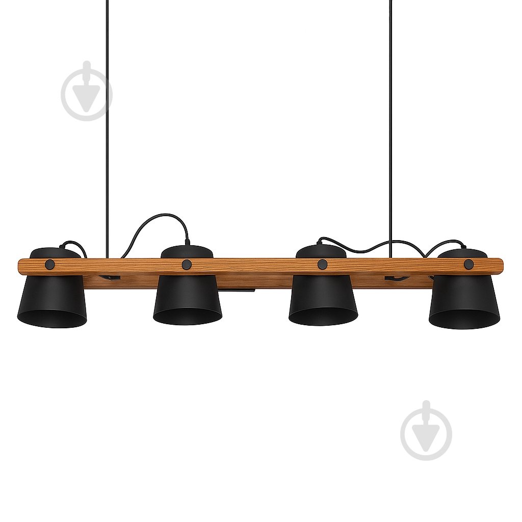 Светильник подвесной LIGHT SET VOLOSHKA RL 4x/GX53 черный/дерево - фото 1 Светильник подвесной LIGHT SET VOLOSHKA RL 4x/GX53 черный/дерево - фото 1