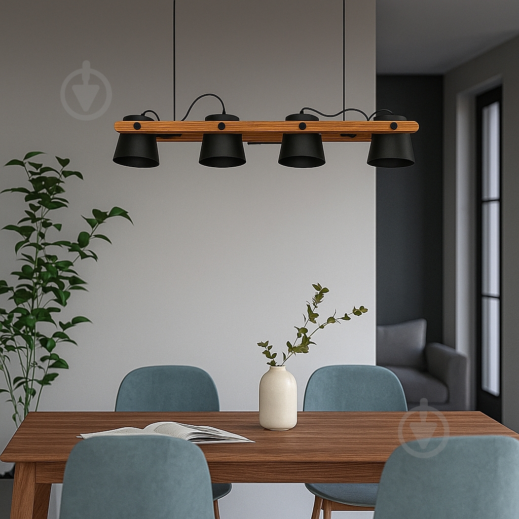 Светильник подвесной LIGHT SET VOLOSHKA RL 4x/GX53 черный/дерево - фото 2 Светильник подвесной LIGHT SET VOLOSHKA RL 4x/GX53 черный/дерево - фото 2