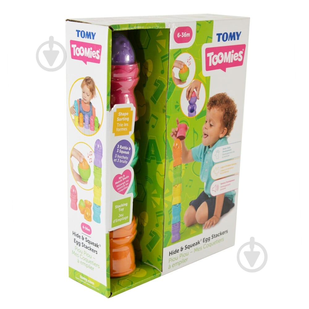 Игровой набор Tomy Toomies Пирамидка из яиц-пищалок 124639 - фото 5 Игровой набор Tomy Toomies Пирамидка из яиц-пищалок 124639 - фото 5