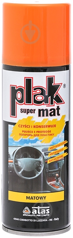 Полироль для пластика ATAS Plak SUPER MAT апельсин 200 мл - фото 1