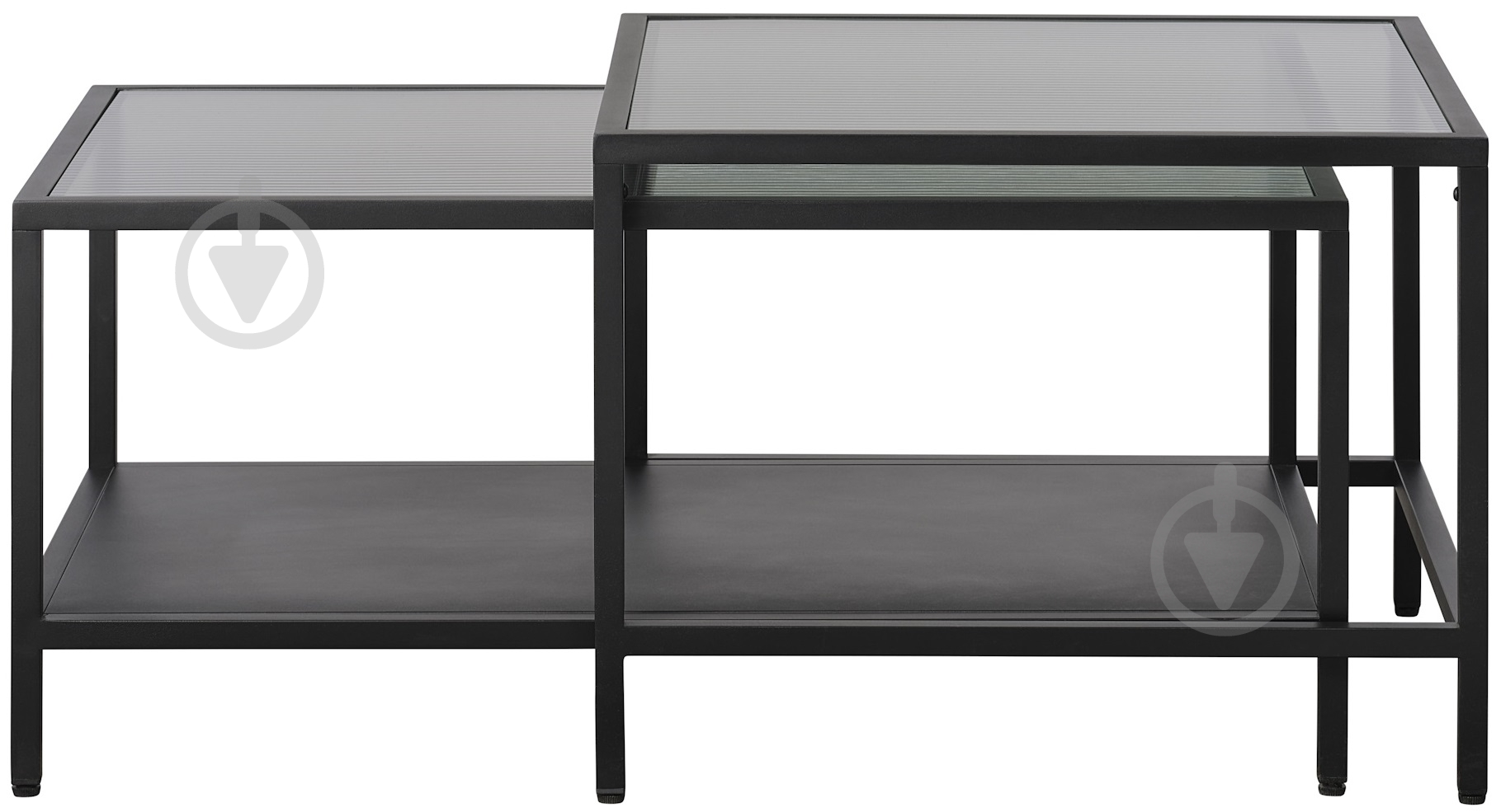 Стіл журнальний Unique Furniture BRONCO комплект 600/450x450/400x600/900 мм чорний прозорий 48430600 - фото 1