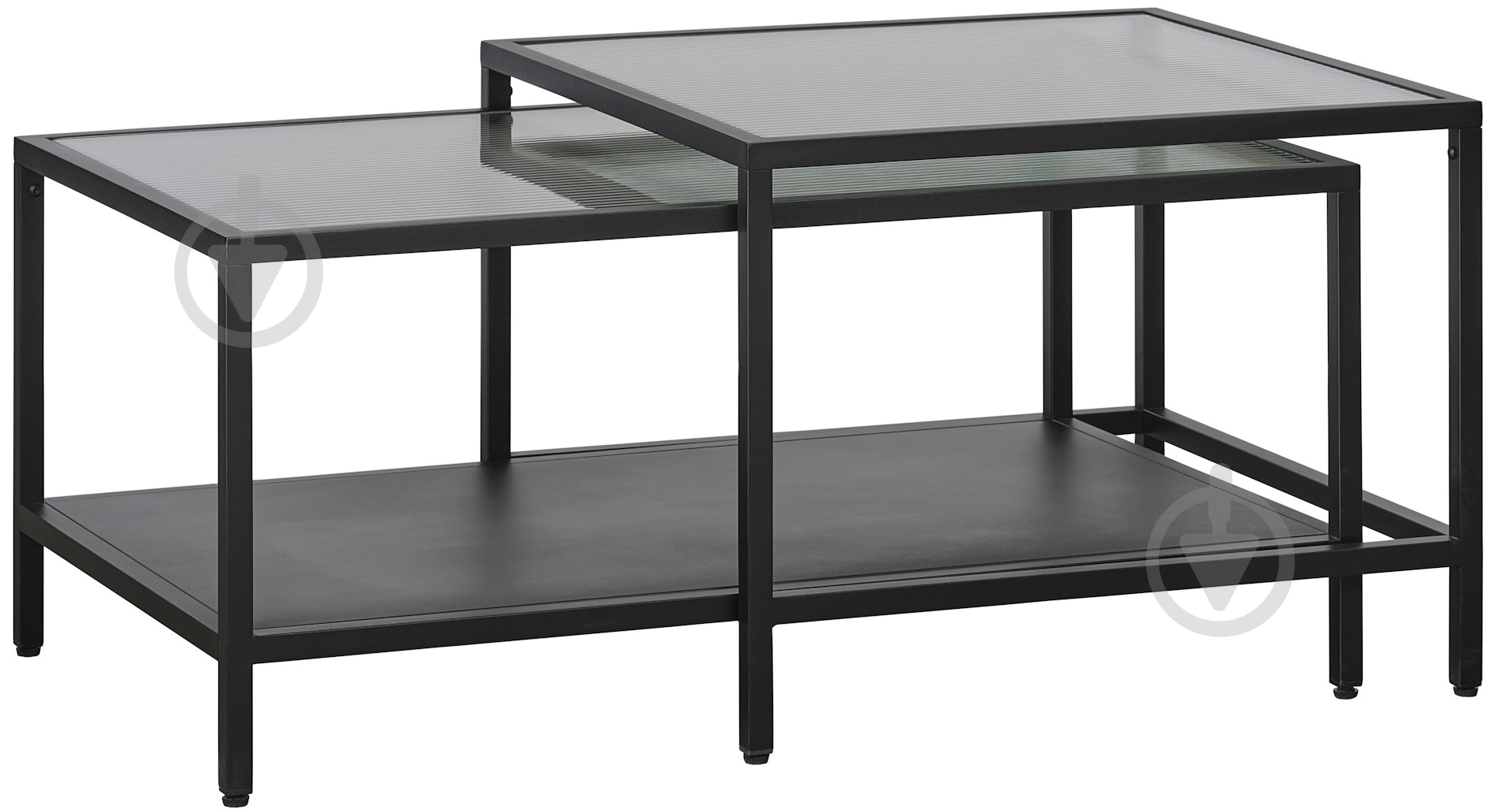 Стіл журнальний Unique Furniture BRONCO комплект 600/450x450/400x600/900 мм чорний прозорий 48430600 - фото 2