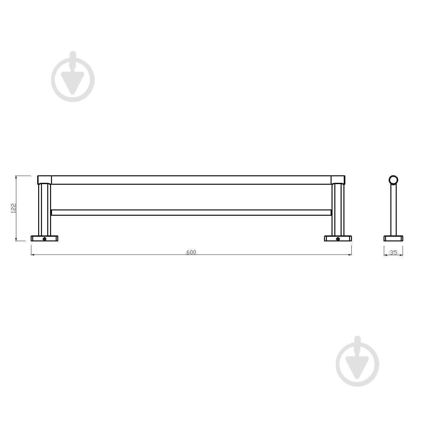 Держатель для полотенец Ferro GRETA двойной 600 - фото 2 Держатель для полотенец Ferro GRETA двойной 600 - фото 2