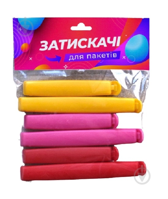 Зажим для пакетов 6 шт. мульти - фото 1 Зажим для пакетов 6 шт. мульти - фото 1