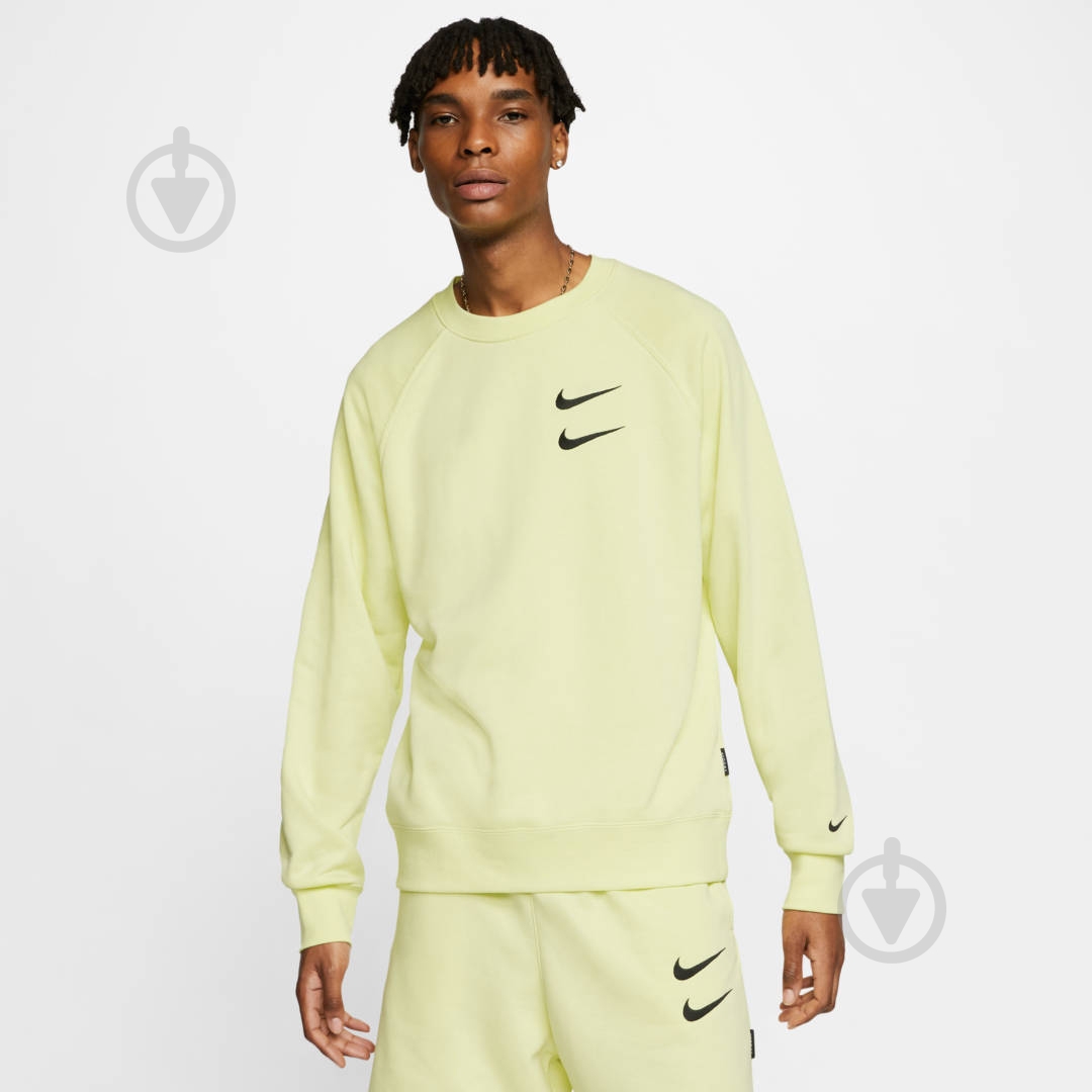 Свитшот Nike M NSW SWOOSH CREW FT CW7399-335 р.M зеленый - фото 4