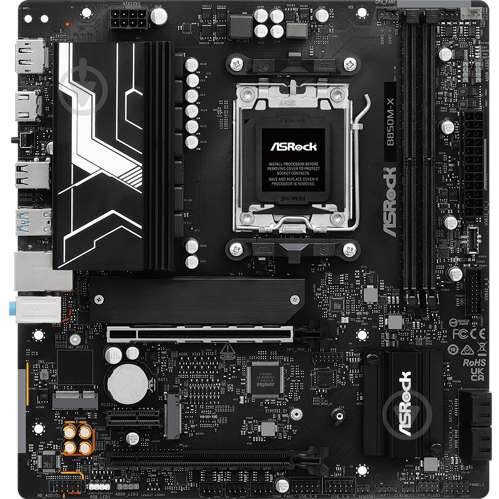 Материнская плата ASRock B850M-X (Socket AM5, AMD B850, micro ATX) - фото 6