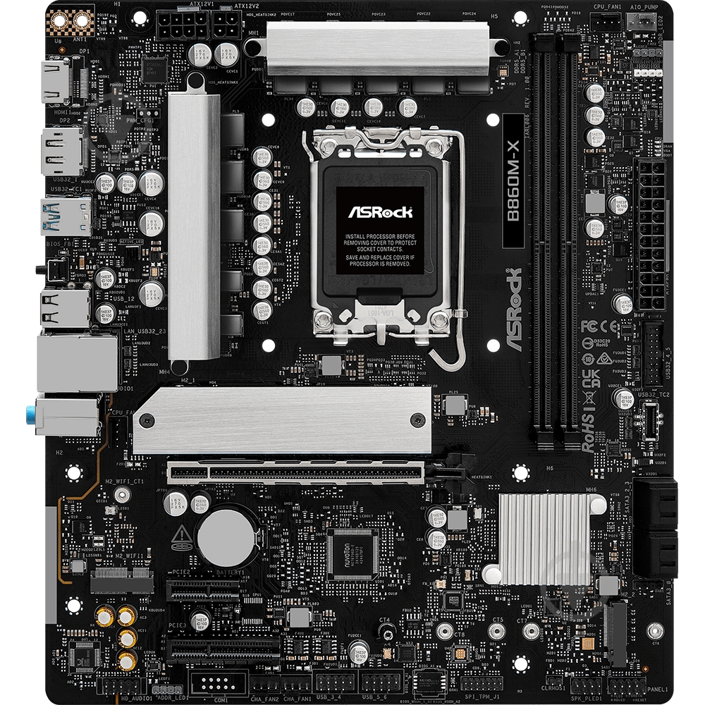 Материнская плата ASRock B860M-X (Socket 1851, Intel B860, micro ATX) - фото 6
