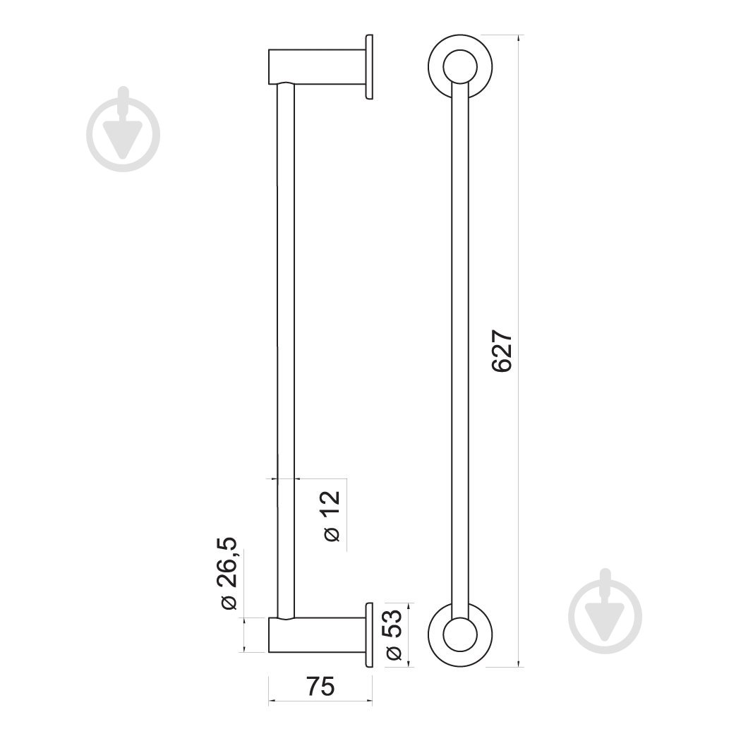 Вішалка для рушника Ferro SMILE одинарна 600 мм - фото 2 Вішалка для рушника Ferro SMILE одинарна 600 мм - фото 2