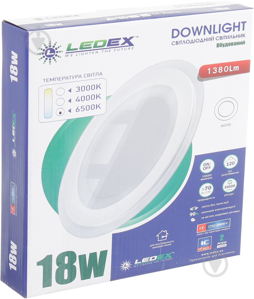 ВІТРИНА! Світильник точковий Ledex 18 Вт 6500 К білий - фото 6