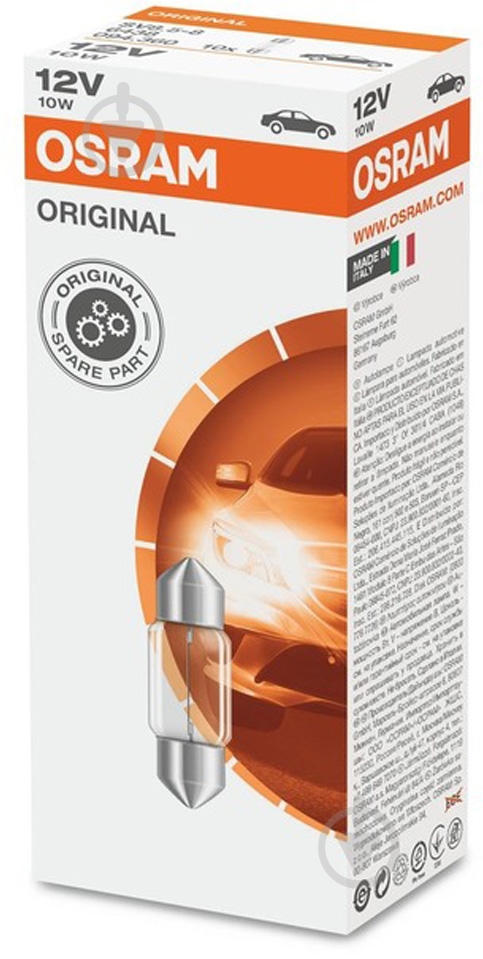 Автолампа накаливания Osram C10W 10 Вт 1 шт. (4008321094353) - фото 2