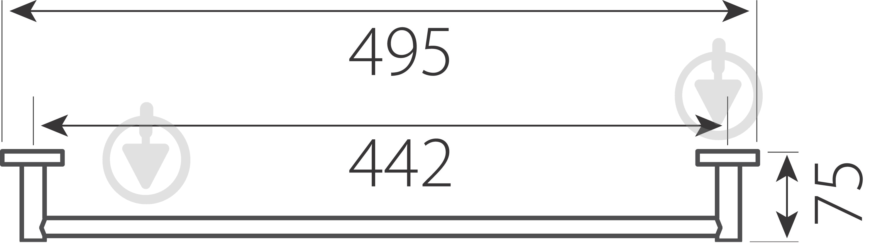 Вешалка для полотенца Ferro Grace 450мм - фото 2