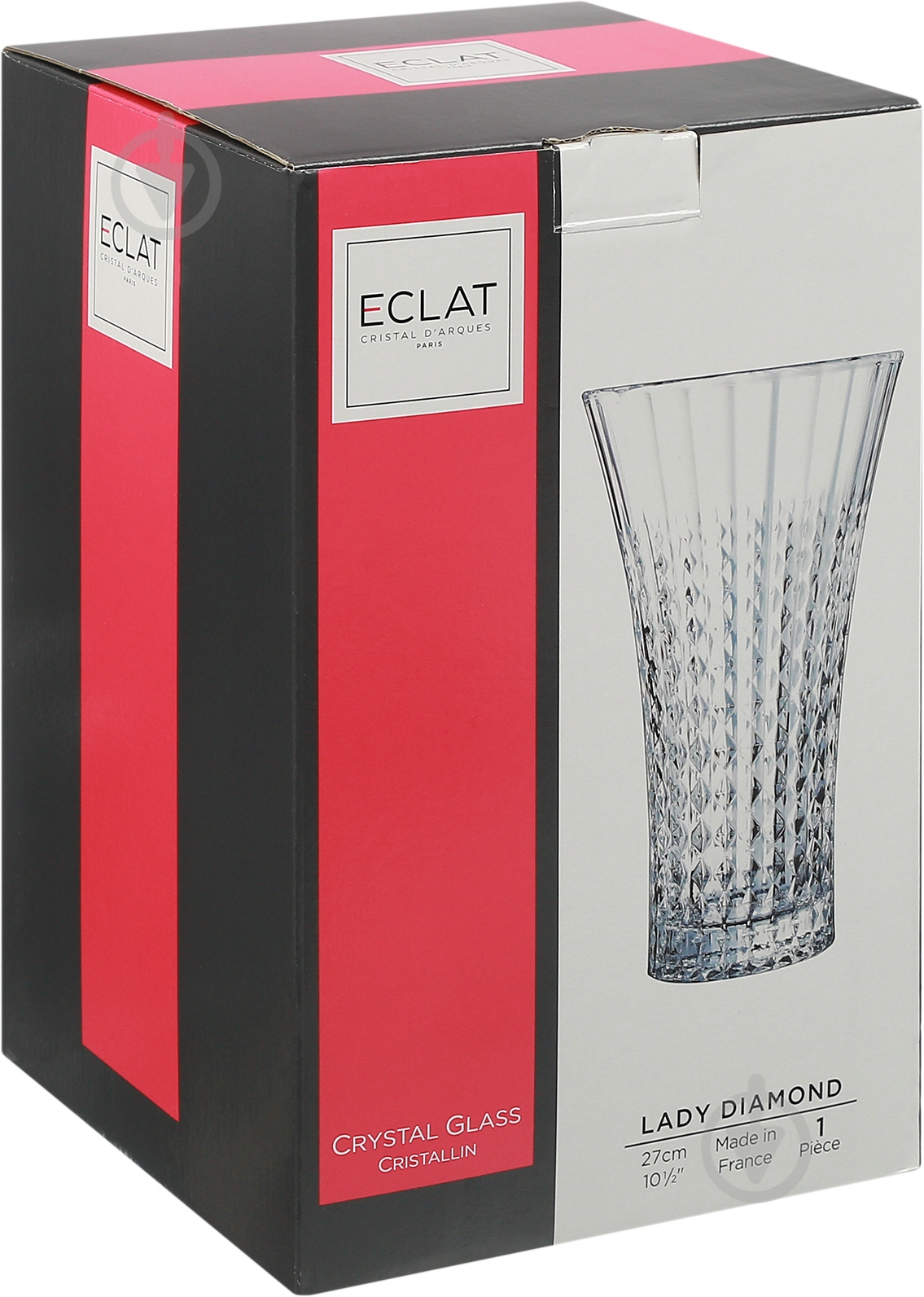 Ваза стеклянная Eclat Lady Diamond 27 см L9752 27 см прозрачная L9752 - фото 2
