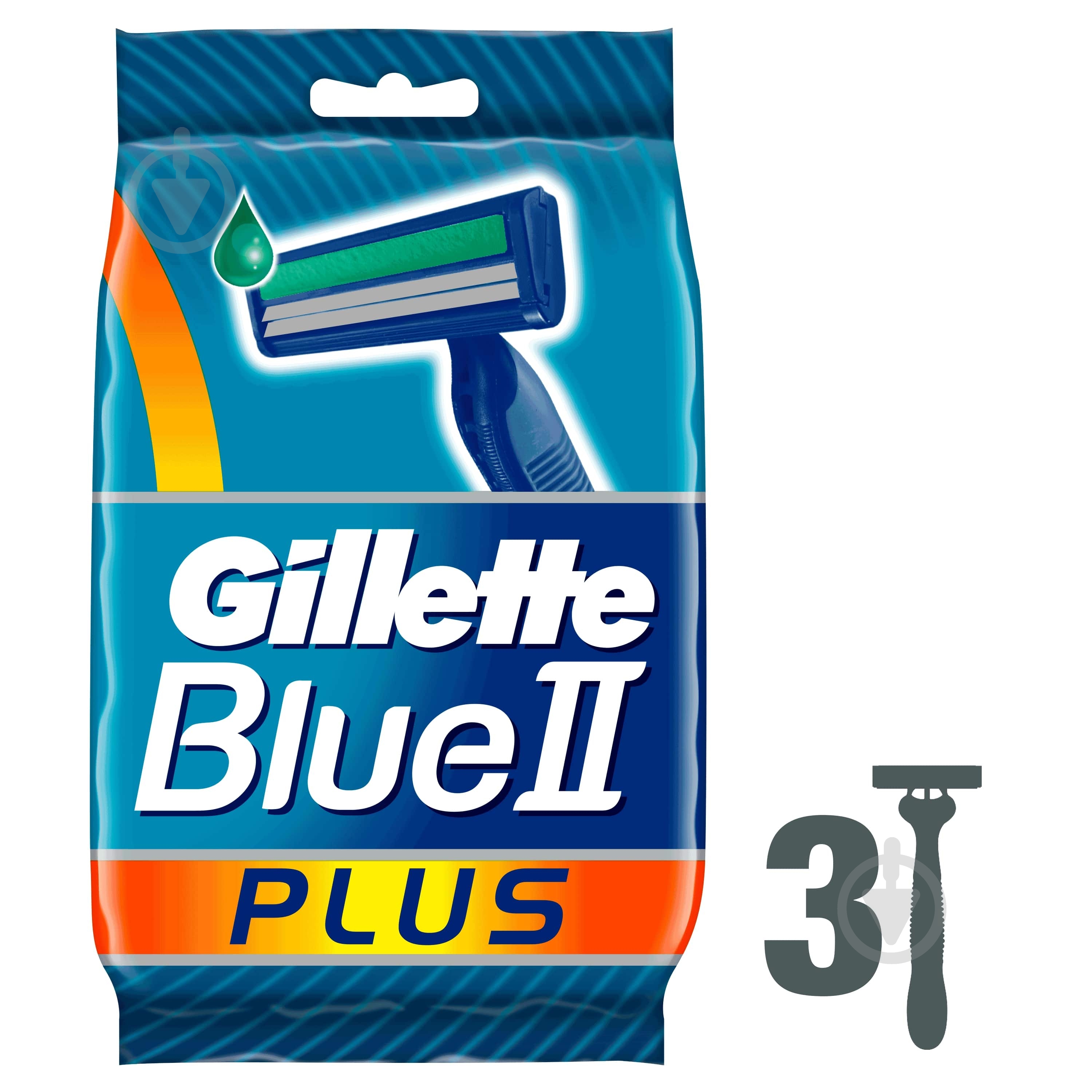 Станки одноразовые Gillette BLUEII Plus 3 шт. - фото 1
