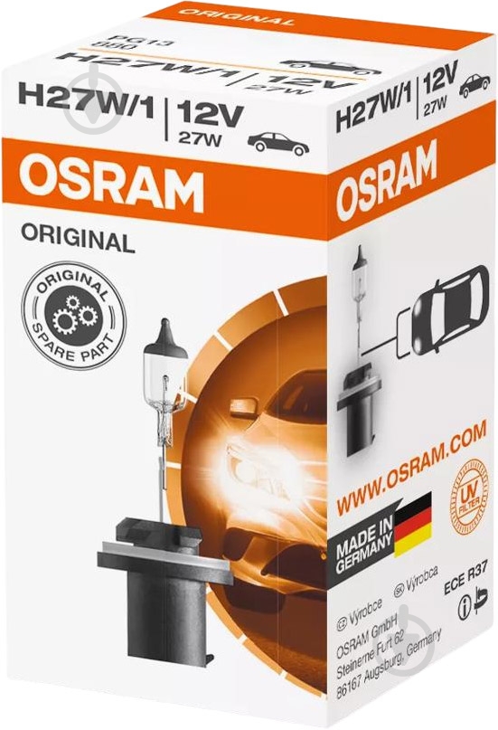 Автолампа галогенна Osram ORIGINAL LINE H27W/1 27 Вт 1 шт. (4008321542977) - фото 2