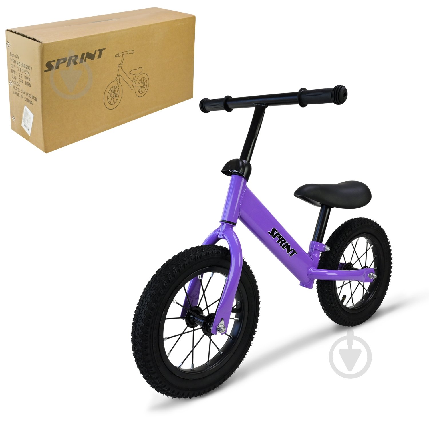 Беговел Sprint фиолетовый BB2507 - фото 1 Беговел Sprint фиолетовый BB2507 - фото 1